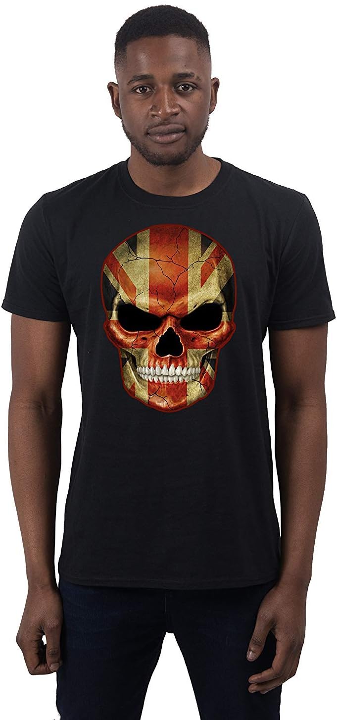 Bang Tidy Clothing Men's Evil Union Jack Flag Skull T Shirt