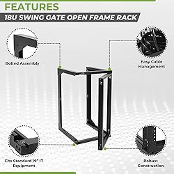 NavePoint 18U Server Rack with Swing Gate - 18U