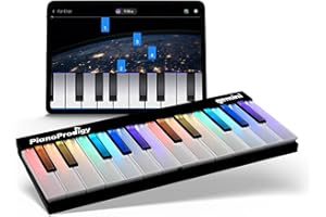 Gemini Sound PianoProdigy 24 Light-Up Keys Bluetooth MIDI Learning Keyboard – Wireless Controller for iOS/Android App (No Built-In Speakers, App Required)