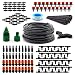 Flantor Garden Irrigation System, 1/4" Blank Distribution Tubing Watering Drip Kit/DIY Saving Water Automatic Irrigation Equipment Set for Garden Greenhouse, Flower Bed,Patio,Lawn primary