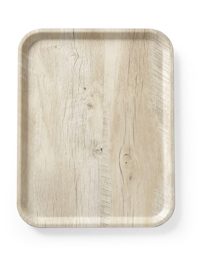 HENDI Melamine serving tray with wood print, woodlight, 330x430 mm
