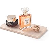 Edgeless Travertine Bathroom Vanity Tray, Decorative Rectangular Marble Tray for Countertop, Dresser, Jewelry, Perfume, Candle, Soap 7.8inch x 3.9inch x 0.4inch