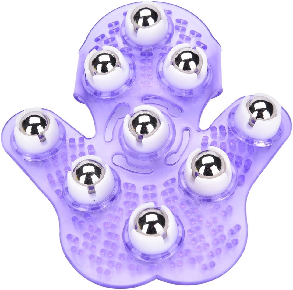 CoscosX Hand Massager Glove, Palm Shaped Metal 360 degree Roller