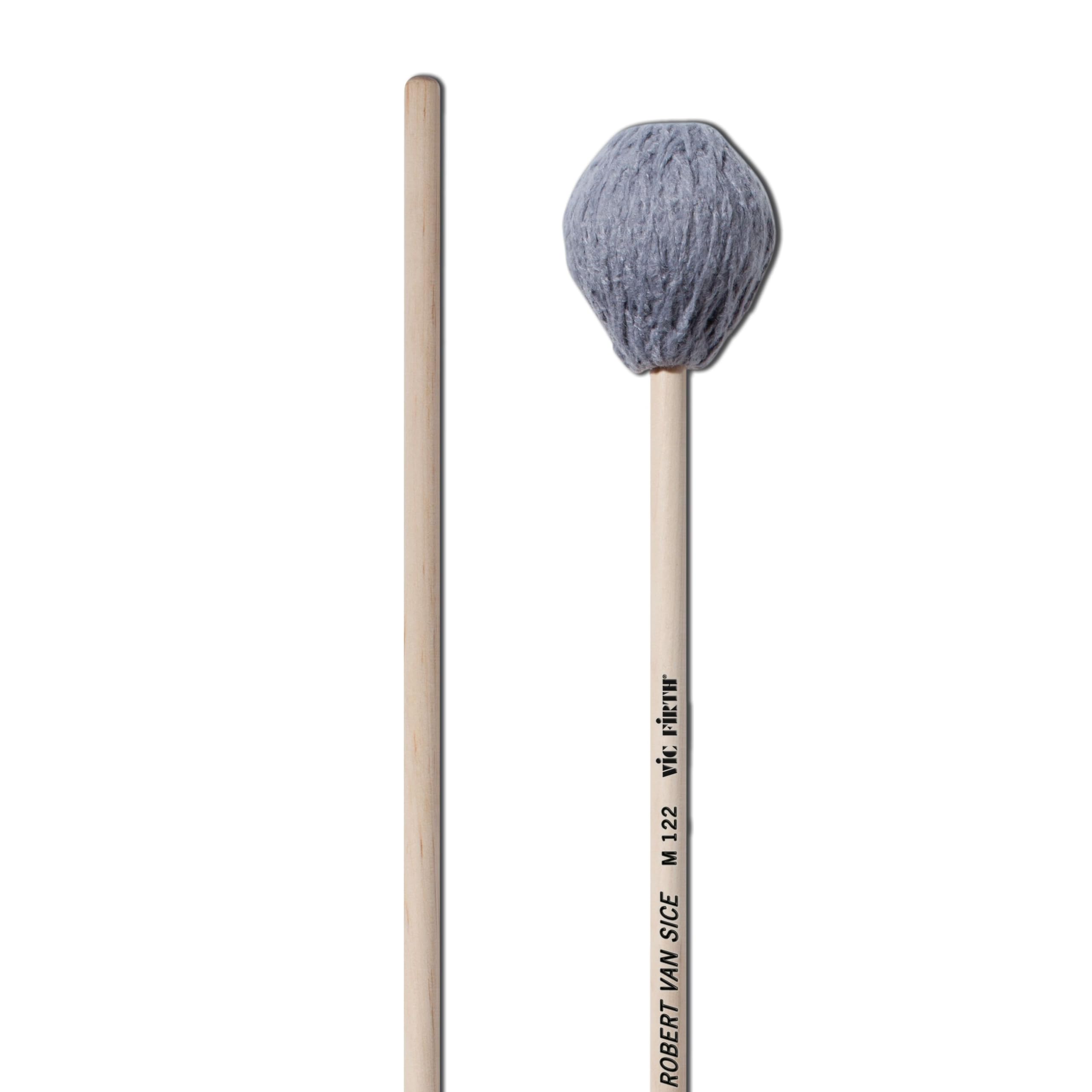Vic FIrth - Signature Series Marimba Mallets - M122 - Robert Van Sice - Yarn - Synthetic Core - Soft - Grey
