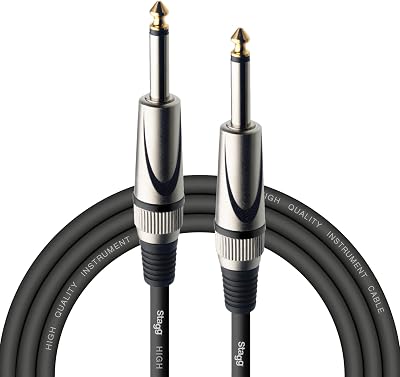 Stagg Deluxe Instrument Cable 1/4 to 1/4 Jack 3m Heavy Duty Black