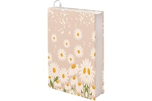 Dolyues Daisy Books Sleeve Stretchable Book Covers for School Book Protector 9x11 Textbook Jackets Book Sox Washable Paperback Hardcover Book Cover Bible Case for Women Girls