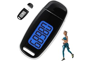Pedometer for Walking, USB Rechargeable LCD Pedometer with Removable Clip and Strap, Accurate Step Counter with Backlight for