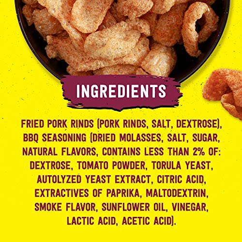 Slim Jim Pork Rinds Hog Wild Bbq Fried Snacks, Keto Friendly, 2 oz Bag