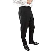 Sir Gregory Men’s Expandable Waistband Tuxedo Pants Slim-Fit Trousers with Satin Stripe