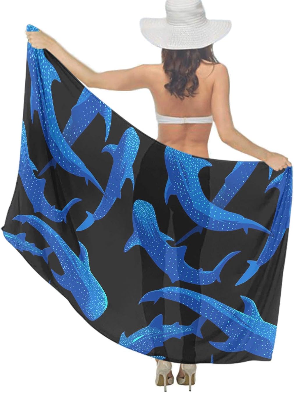 Multi Purpose Hawaiian Scarves Pareo Beach Wraps Sarongs sexy lips black and white stripe