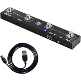M-VAVE Chocolate Plus Wireless Page Turner Pedal MIDI Foot Controller 4 Buttons BT Rechargeable External Pedal for Loop Pedal Tuner Switching Control
