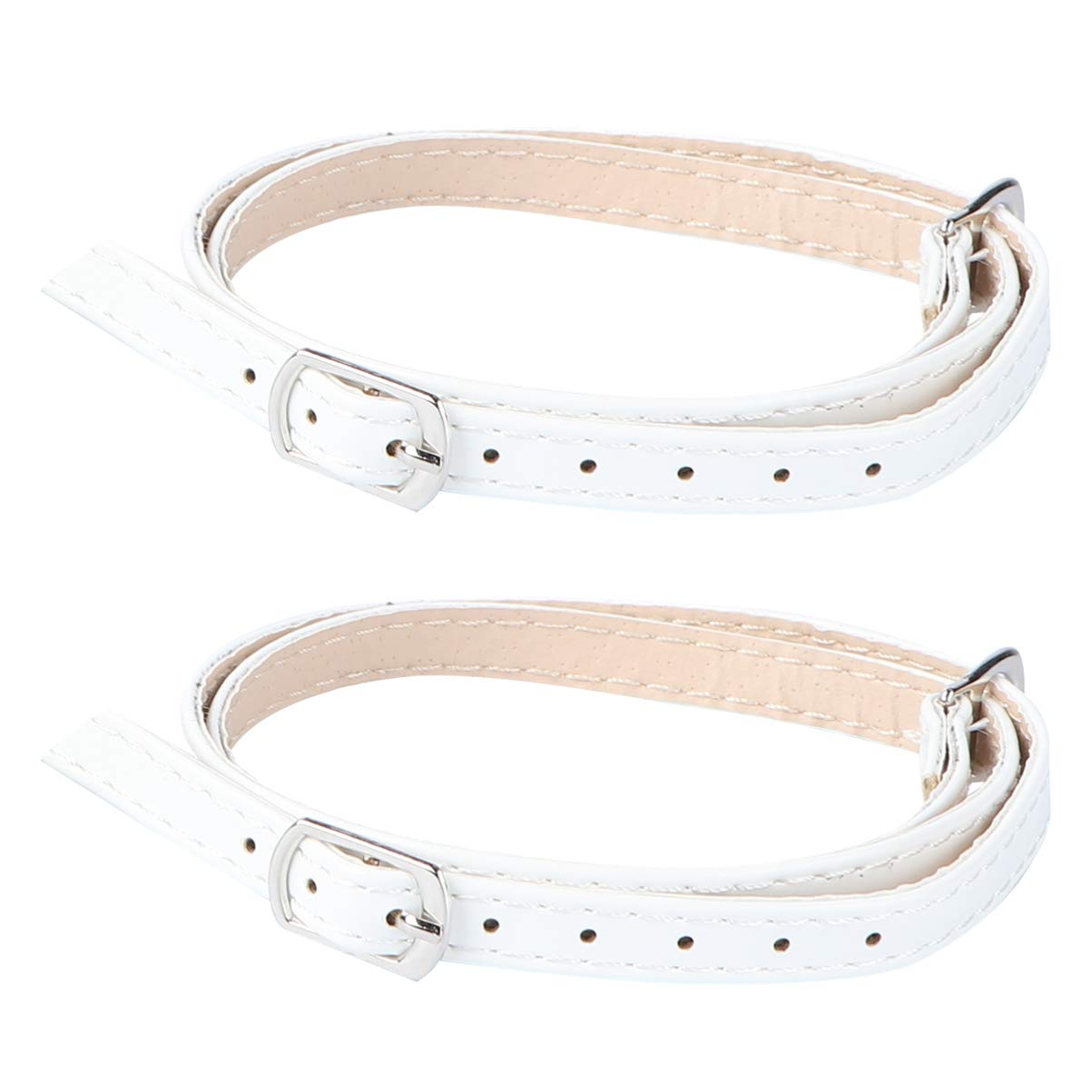 Happyyami Anti-Slip Detachable Shoe Straps for Women High Heels Cross Style with Buckle Adjustable White Shoe Lace Accessories