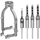 Square Hole Drill Bit &amp; Adapter Set,Wood Mortiser Drill Bit Attachment,Mortising Chisel Set Drill Press Hollow Chisel Mortise Drill Tool for Mortise Machine (1/4, 5/16, 3/8, 1/2'')
