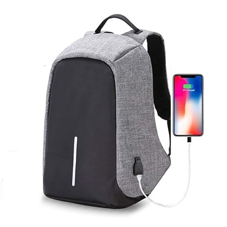 Vmoni Romino Anti-Theft Water Resistant Travel Backpack with USB Plug Charging Port for Laptop, Camera, College Bag