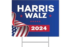 L84WORK Harris Walz 2024 Harris walz Yard Sign 17.5" x 13.5" corrugated plastic Kamala Harris Tim Waltz 2024 Lawn Sign with stakes Double sided Harris For President 2024 Sign (Dark Blue)
