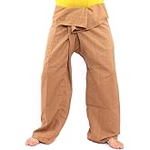 Jing Shop Thai Fisherman Pants Solid Color Cotton Mix One Size Extra Long
