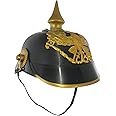 Nicky Bigs Novelties Adult German Plastic Pickelhaube Helmet - Officer Spiked Costume Helmets - Cosplay Replica Costumes Accessories, One Size, Black/Gold
