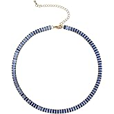 FANZE Sparkly Tennis Necklaces for Women Cubic Zirconia Gold Plated Choker Necklace Dainty Jewelry Gifts for Holiday Wedding Party Prom Valentines Day