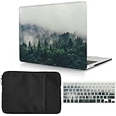 Case Compatible with MacBook Pro 15 inch 2019 2018 2017 2016 Release A1990 A1707, Plastic Protective Hard Cover & Keyboard Cover & Sleeve for MacBook Pro 15,4 with Touch Bar - Forest
