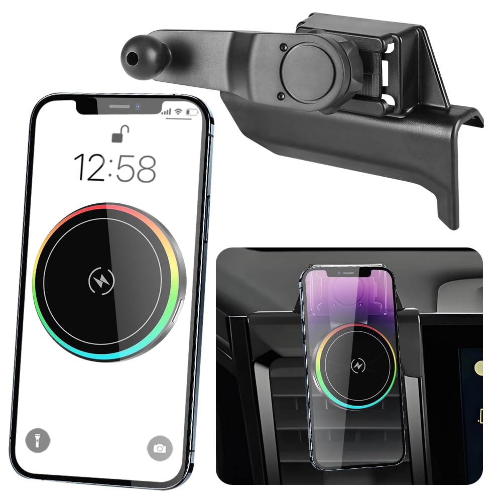 Photo 1 of Car Magnetic Phone Mount for Chevrolet Chevy Silverado 1500 2022 2023 2024 2025 2026 and 2500HD 3500HD 2024-2025 [NOT Fit Work Truck.Custom] Auto Accessories Cellphone Holder Fast 15W Wireless Charger