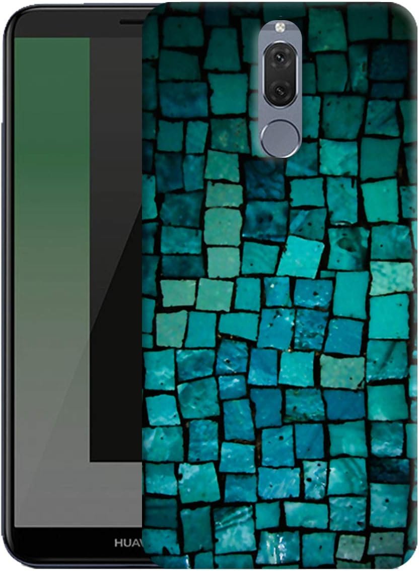 iShoppe Green Blocks Printed Hard Cases Designer Mobile Back Cover for Huawei Mate 10 Lite - Huawei Honor 9i
