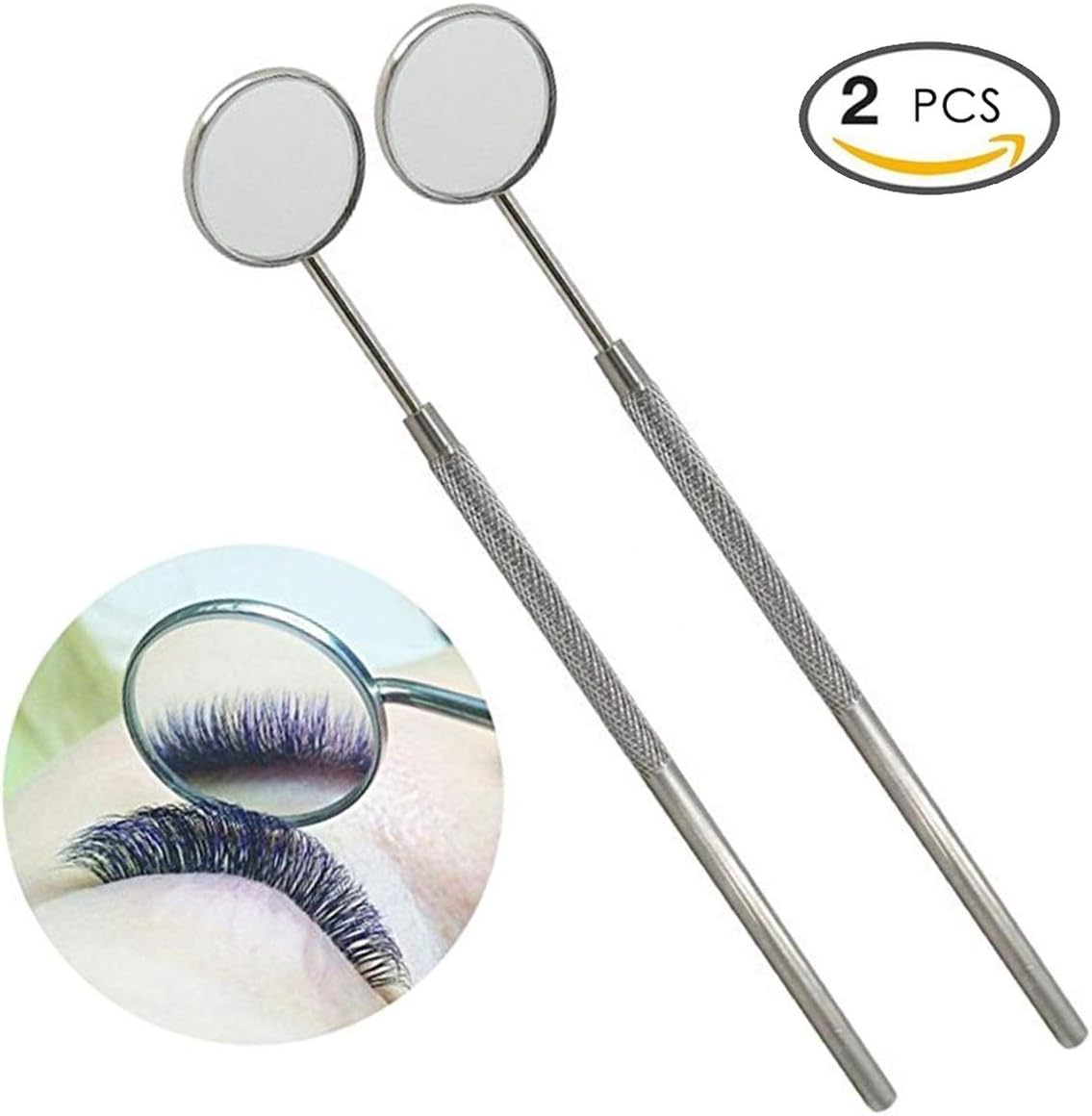 Yuniroom 2pcs Makeup Mirror for Checking Eyelash Extension Eye Makeup Dental Tool Inspect Instrument