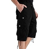 JAWERU Cargo Shorts for Men Multi Pockets Mens Shorts Below Knee Casual Hiking Summer Shorts