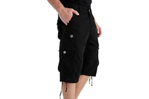 JAWERU Cargo Shorts for Men Multi Pockets Mens Shorts Below Knee Casual Hiking Summer Shorts