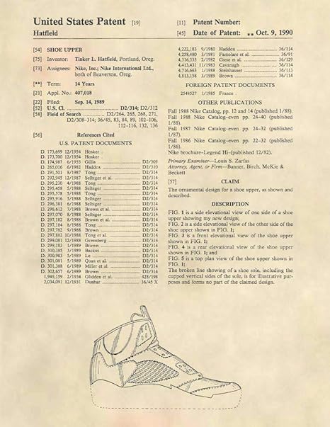 Amazon Com Patent Prints Air Jordan Retro 5 Sneaker Art Retro V Patent Art Poster 8 5 X 11 519 Posters Prints