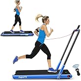 Goplus 2 in 1 Folding Treadmill, 2.25HP Under Desk Electric Treadmill, Installation-Free, with Remote Control, Bluetooth Spea
