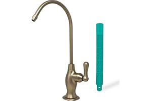 Metpure Water Filtration Faucet Reverse Osmosis Non Air Gap Drinking Water Filtration System Water Dispenser Spout (Champagne Gold) Vase Style with Drinking Water Faucet Wrench RO-FW148