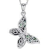Plesitep Butterfly Necklaces for Women Sterling Silver Butterfly Pendant Jewelry Necklace Gifts for Valentine’s Day