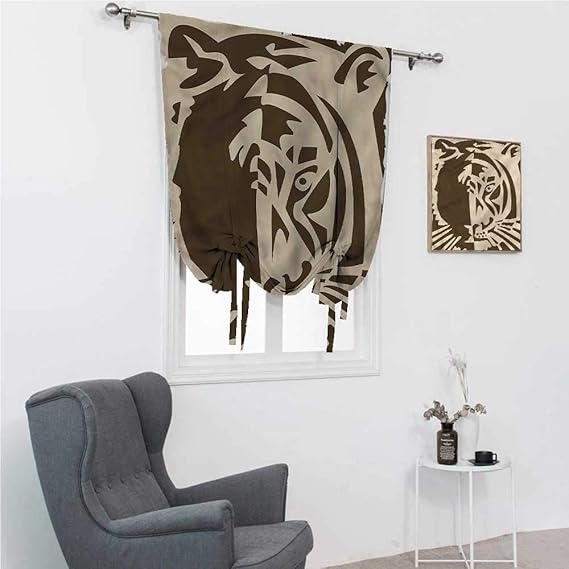 Thermal Curtain Tiger Cute Curtains for Window Big Jungle