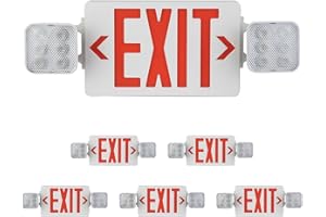 Ciata LED Exit Signs with Emergency Lights for Business, Industrial Safety, Commercial Exit Sign, 90-Minute Battery Operated Backup, Ceiling or Wall Mount Adjustable Fire Resistant Emergency Exit Sign