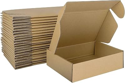 HORLIMER 25 Pack Shipping Boxes 17.8x12.7x5 cm Corrugated Cardboard Brown