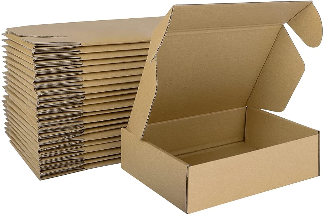 HORLIMER 25 Pack Shipping Boxes, 17.8x12.7x5cm(7x5x2 inches) Corrugated Cardboard Mailing Box, Brown