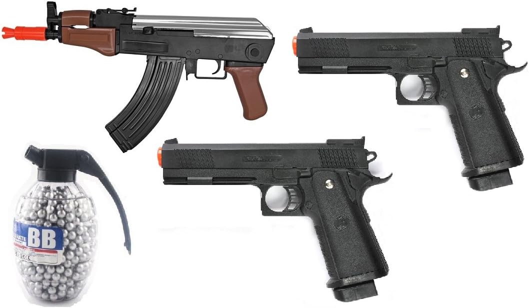 airsoft gun combo set spring ak47 stubby killer fps240