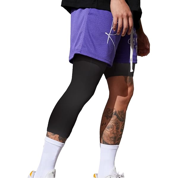 DEVOROPA Jungen Leggings Compression Pants - Quick Dry Sportstrumpfhose - Basketball Base Layer 3/4