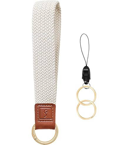 Sourcing Map Woven Neck Lanyard, Leather Handmade Keychain Strap ID