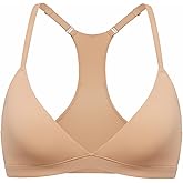 INLYRIC Women's Inbarely Soft Triangle Racerback Bralette - No Padding Unlined No Underwire Comfort Everyday Plunge Bralette