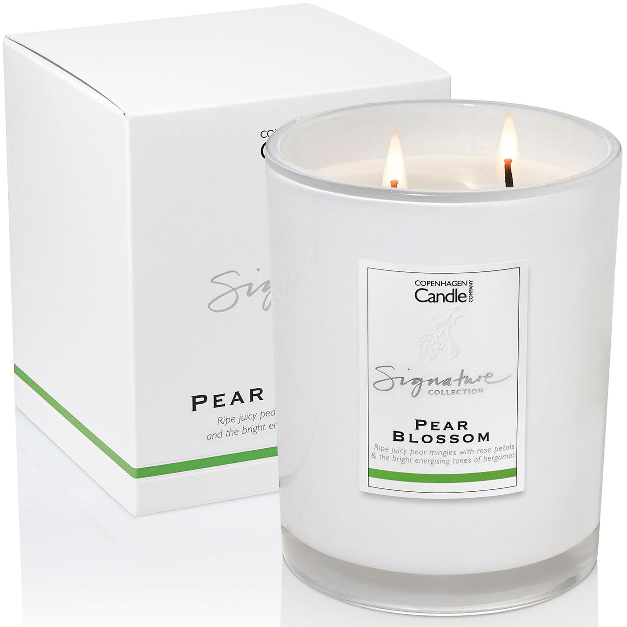 Luxury Scented Candles Gifts for Women | Natural Wax Blend | 65 Hours Burn time | Hotel Collection | The Copenhagen Company - Pear Blossom (21oz)