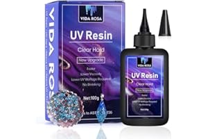 VIDAROSA UV Resin 100g- VIDA ROSA RESIN Crystal Clear Hard Ultraviolet Curing Epoxy Resin For Jewellry Making Art Pendants, Earrings, Necklaces, Bracelets, Nail Art Accessories