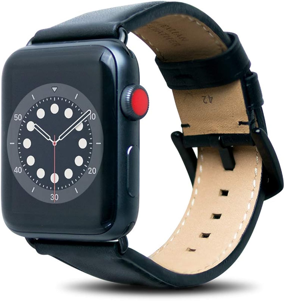 Alto Leather Band Compatible with Apple Watch Band 44mm 42mm, Classic Handmade Premium Italian Aniline Full Grain Leather Replacement Strap for Men Women iWatch Series 6 Series SE 5 4 3 2 1