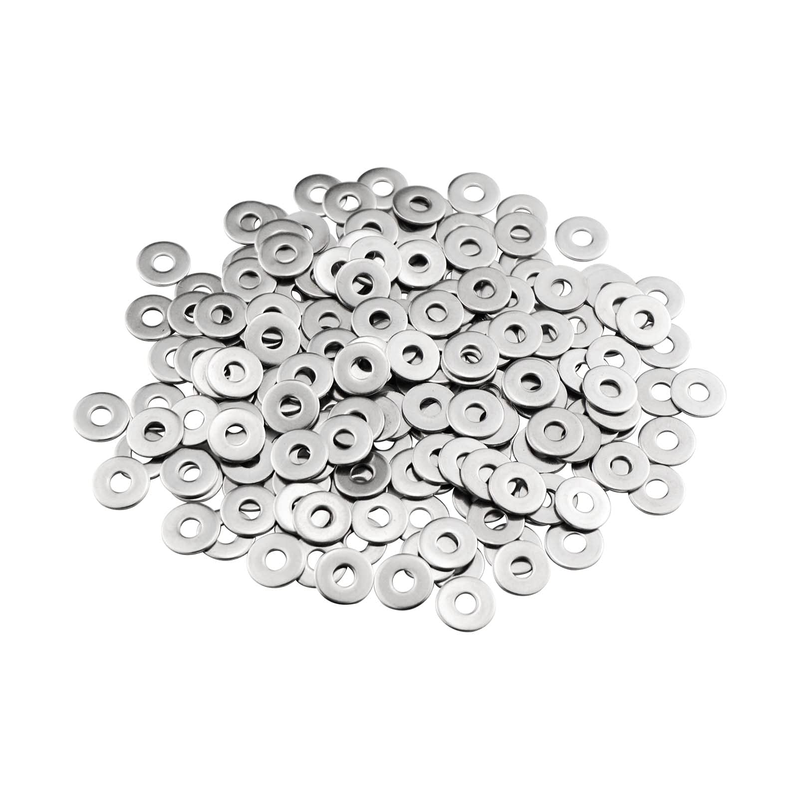 M4 Washers, M4 x 12mm Penny Washers, MeHurr (Pack of 100) A2 304 Stainless Steel Washer, Flat Repair Washer, Large Metal Plain Round Chrome for Screws & Bolts — image 1