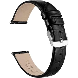 Ayadoo Genuine Leather Watch Band for Women Men, Embossed Alligator Grain, Band Width 12mm 14mm 16mm 17mm 18mm 20mm