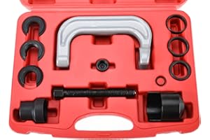 BTSHUB 13Pcs Upper Control Arm Bushing Removal Tool Repair Kit Fit for Ford GM Chrysler, Forged C Frame Service Tool Set