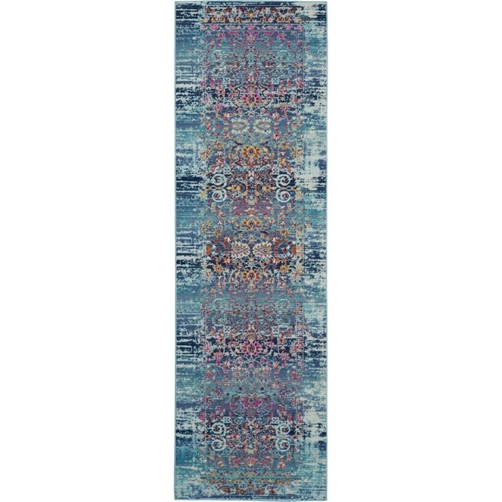 Rugs Direct Rug, Polypropylene, Blue, 2'X6'
