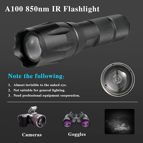 thumbnail image 2 of IR Infrared Night Vision Flashlight, WESLITE 850nm Infrared Light... 2 of 13