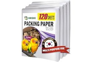 HA SHI Bird Cage Liner - 120 Acid-Free Newsprint Sheets, 31" x 21.5", 5.5 lb - Perfect for Packing, Pet Cages, Non-Toxic & Safe for Birds, Ideal for Crafts, Shipping, Moving