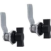 Moicstiy 2Pcs Thumb Operated Offset Cam Locks, Black Handle | Non-Locking, Keyless Twist, For Mailbox Drawer RV Compartment Door